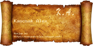 Kascsak Alex névjegykártya